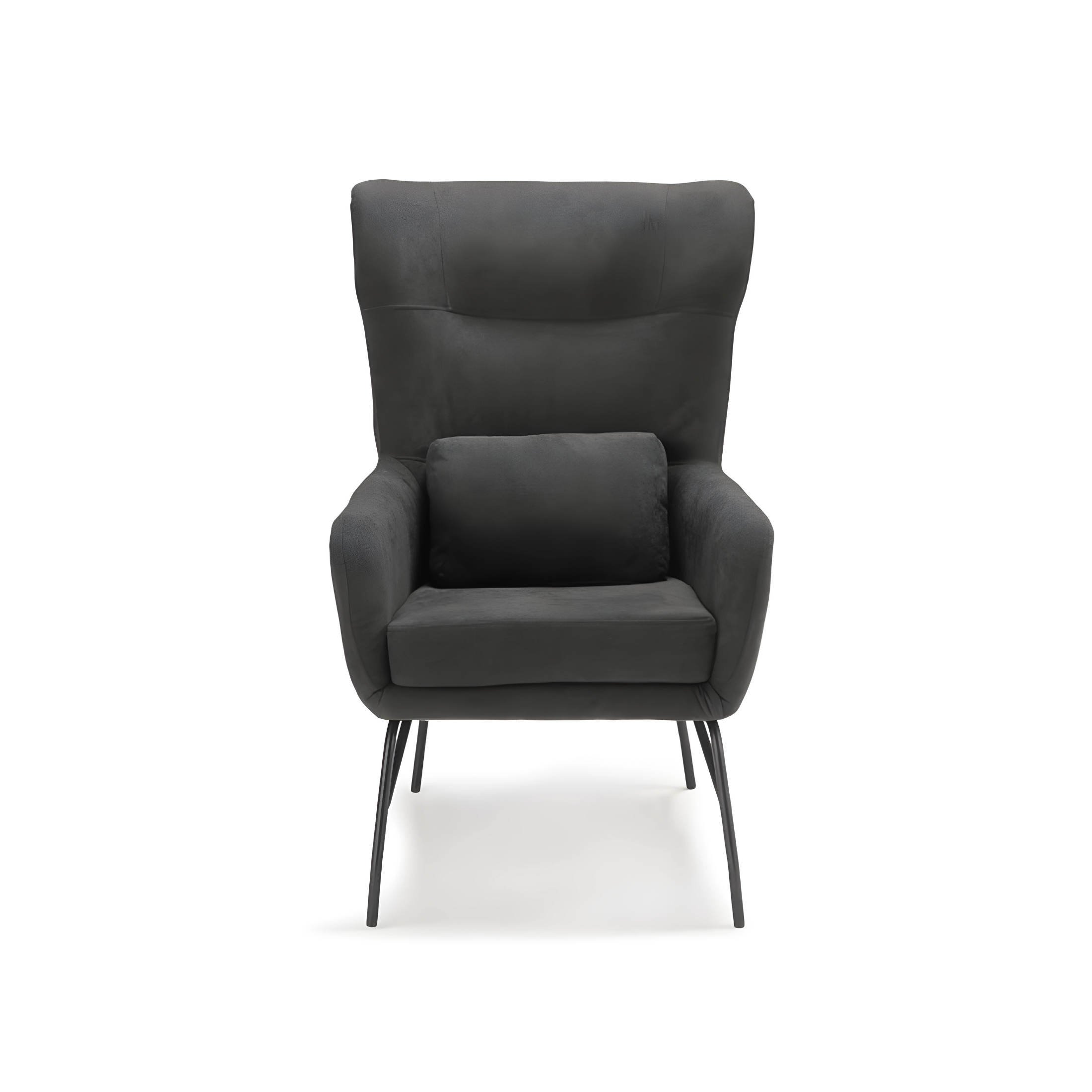 Poltrona in tessuto "Artemide" con gambe in metallo verniciato cm 75x65 100h