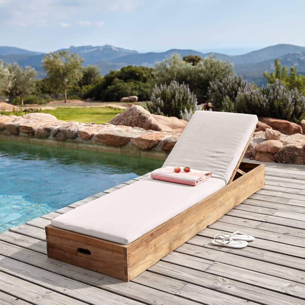 Coussin pour transat avec dossier inclinable 180x60 cm 4,5h