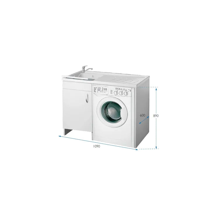 Mobile coprilavatrice "Brio1" in legno per interno vasca in resina cm 109x60 90h
