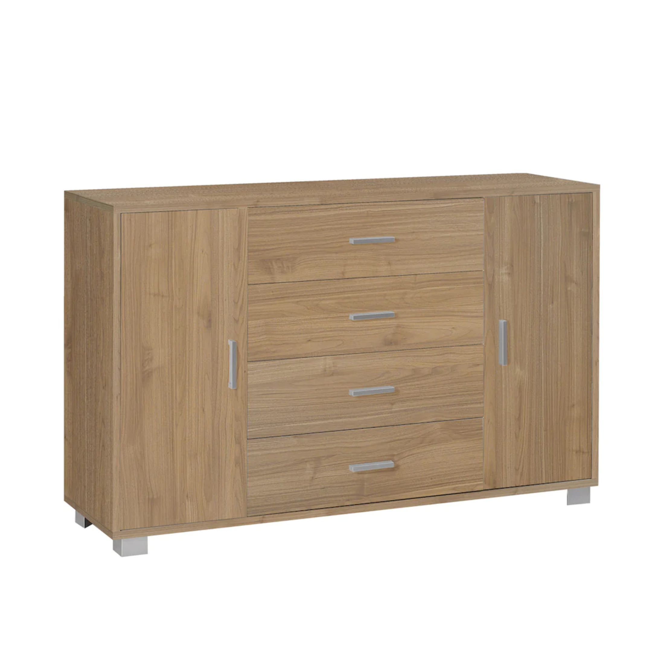 Mueble de entrada de madera "Romeo" con 4 cajones y 2 puertas 136x41 cm 86h