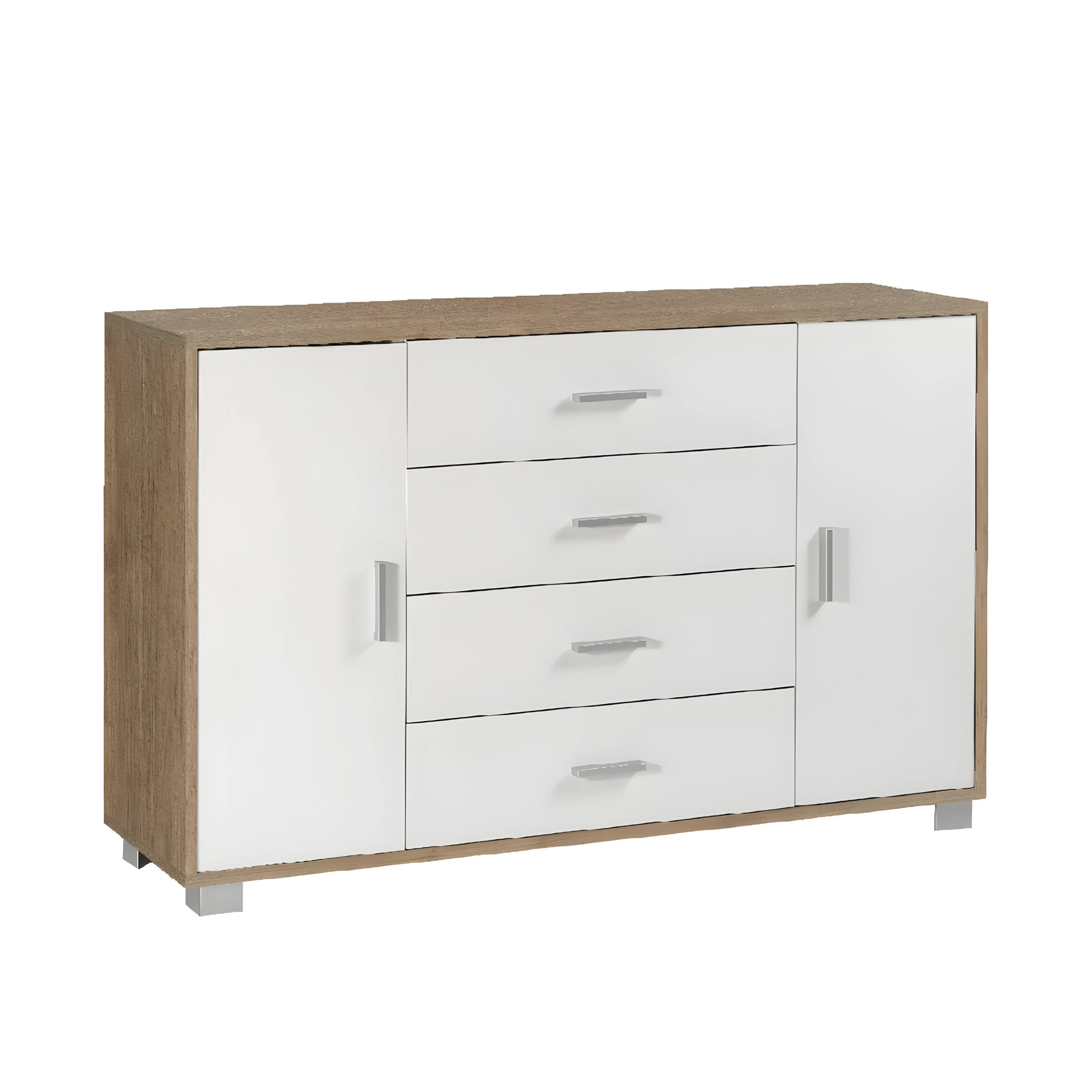 Mueble de entrada de madera "Romeo" con 4 cajones y 2 puertas 136x41 cm 86h