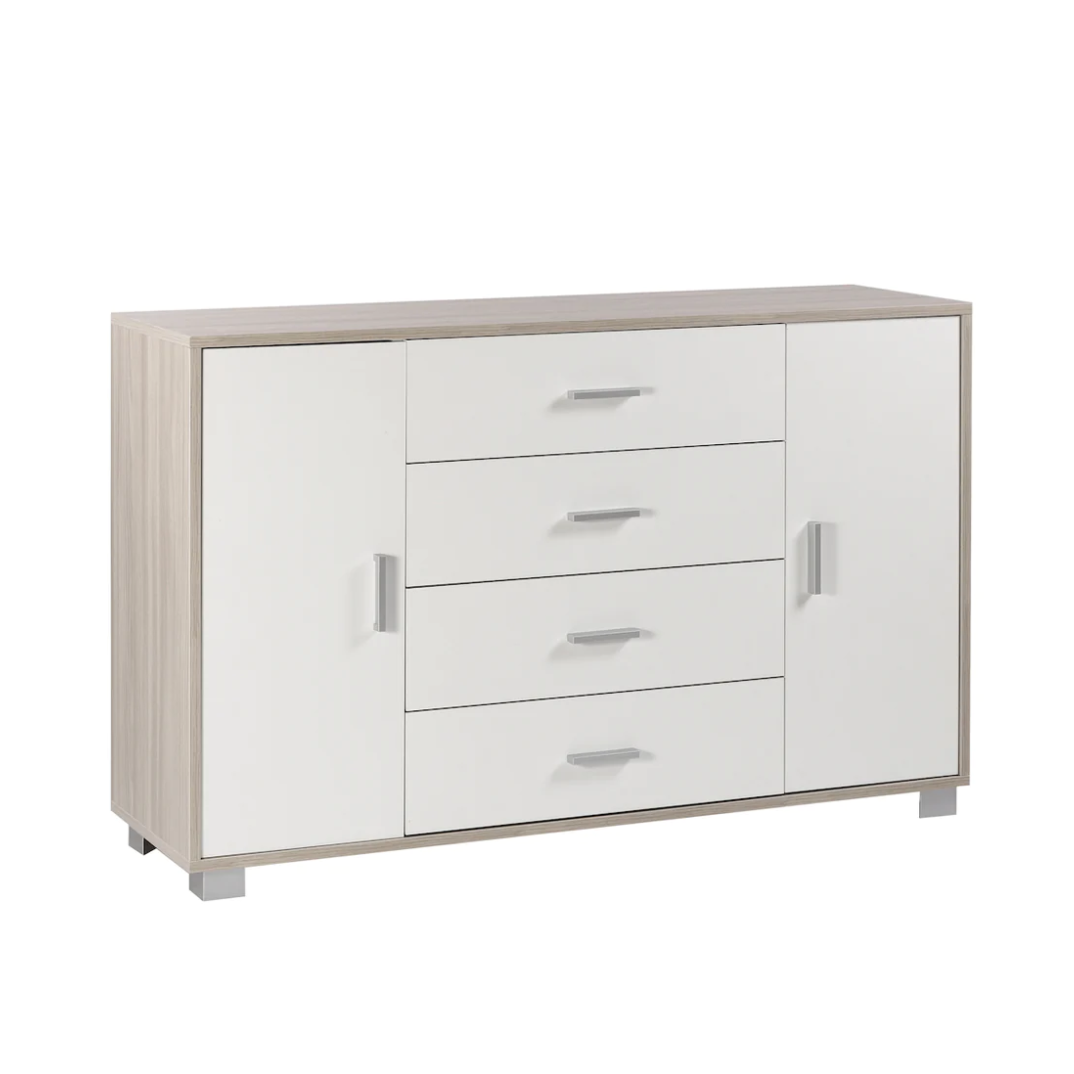 Mueble de entrada de madera "Romeo" con 4 cajones y 2 puertas 136x41 cm 86h