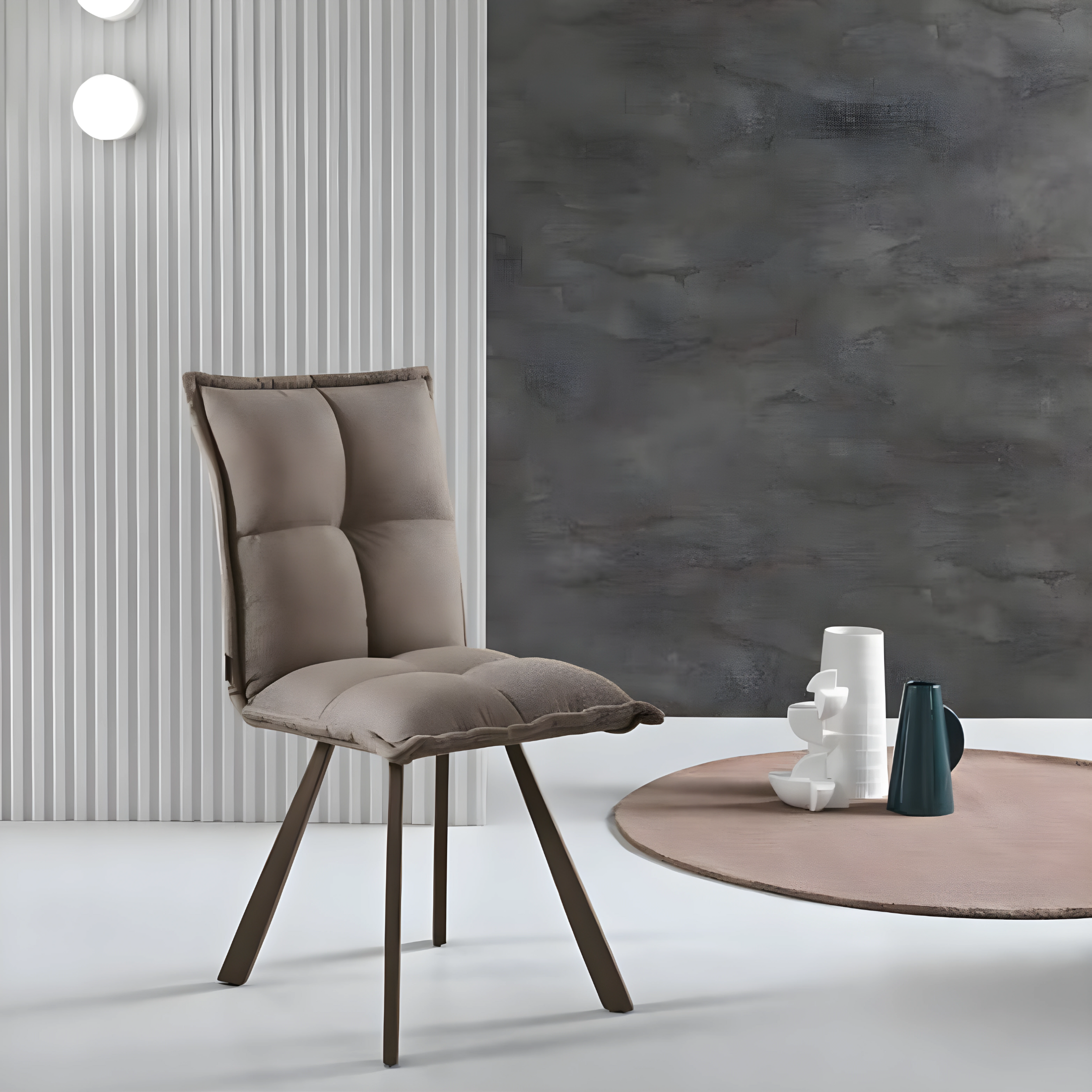 Set di sedie da pranzo "Soraia" in tessuto imbottito cm 50x60 94h
