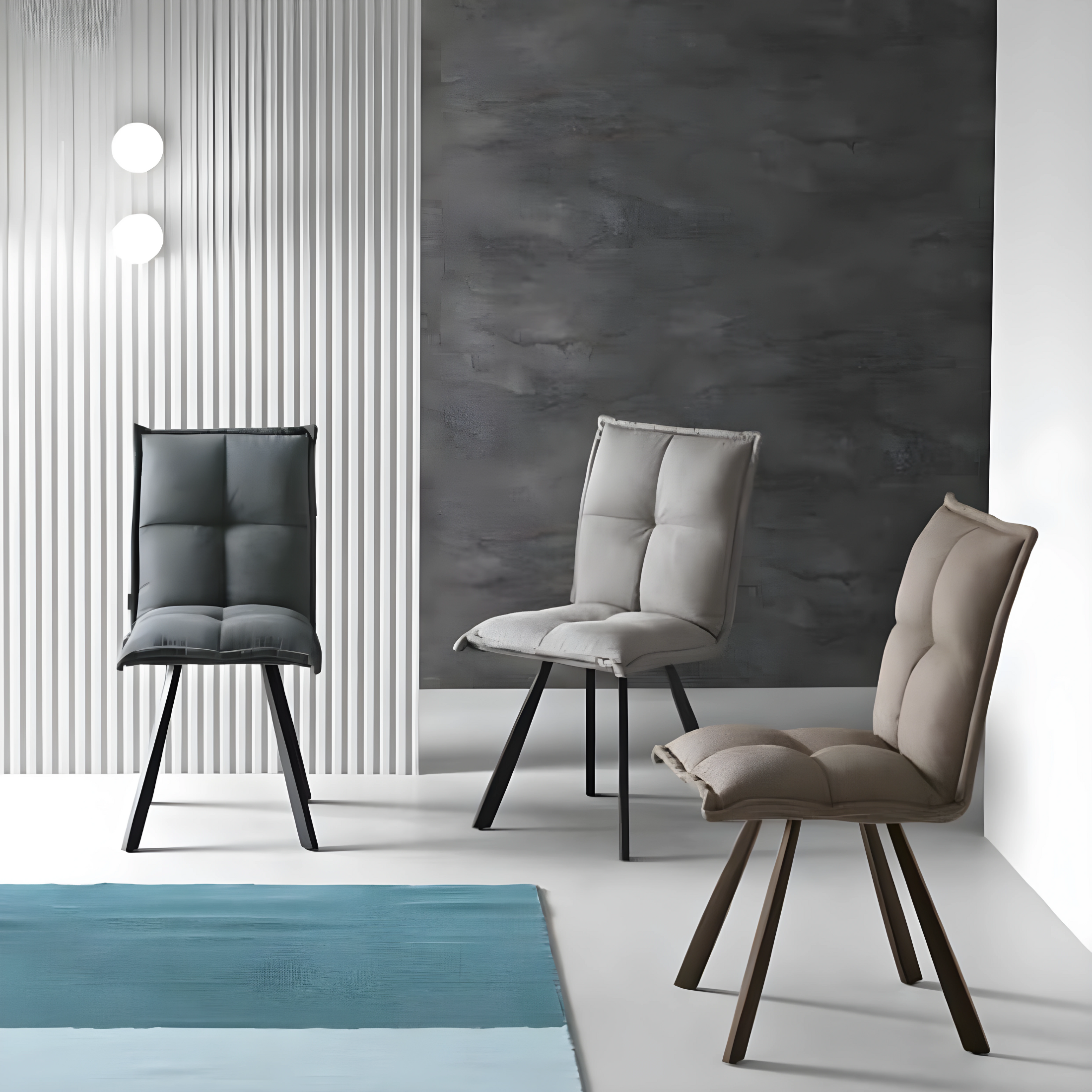 Set di sedie da pranzo "Soraia" in tessuto imbottito cm 50x60 94h