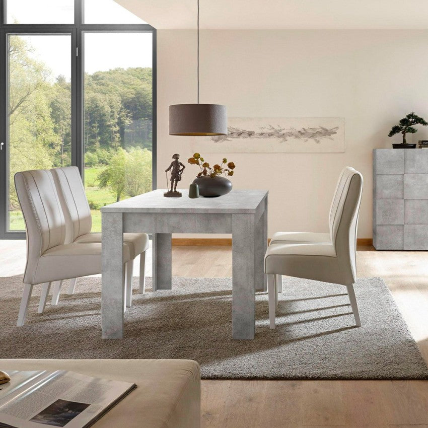 Tavolo allungabile in legno cemento moderno "Fold Urbino" cm 90x137/185