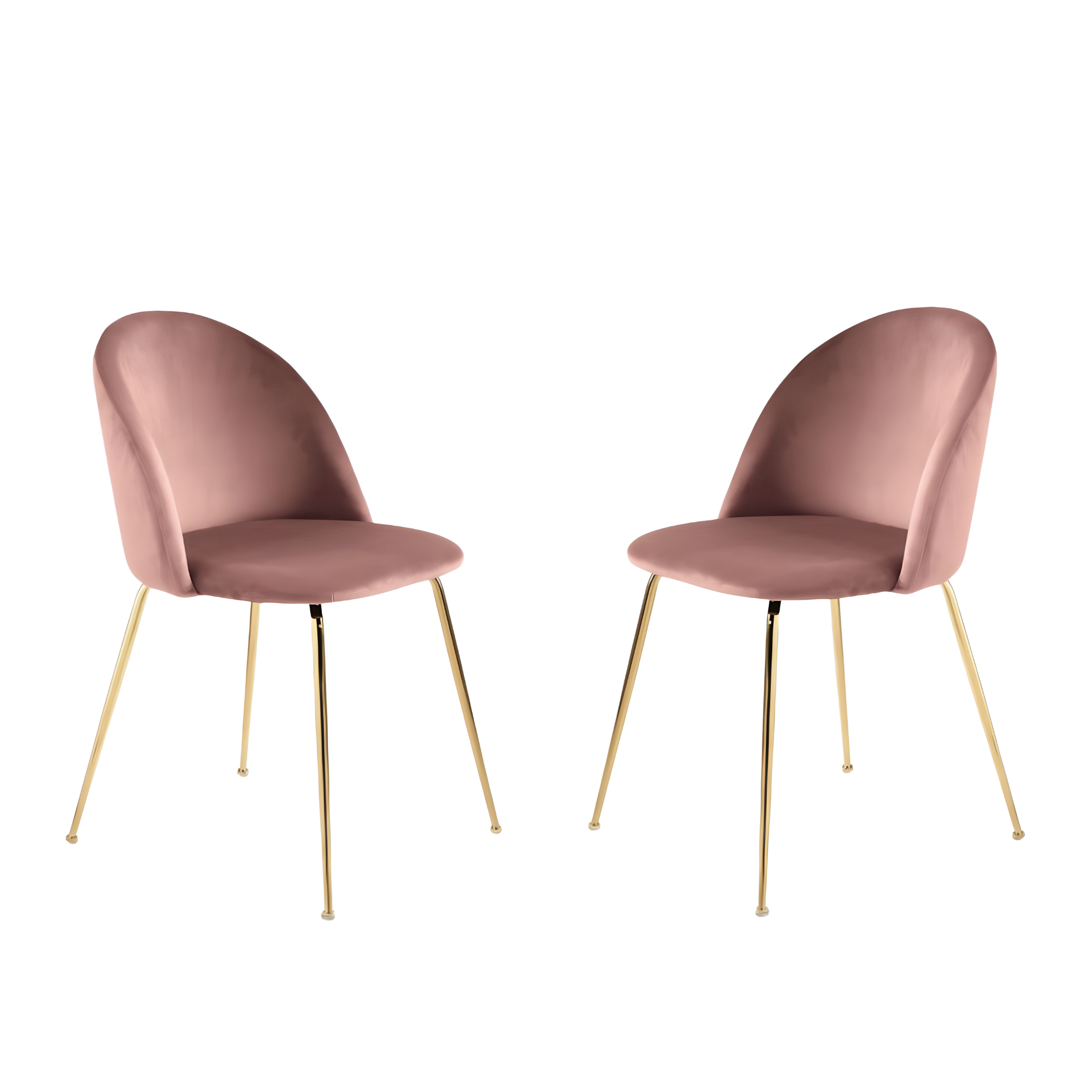 Set di sedie da pranzo "Dama" in velluto con struttura in metallo verniciato cm 52x50 81h