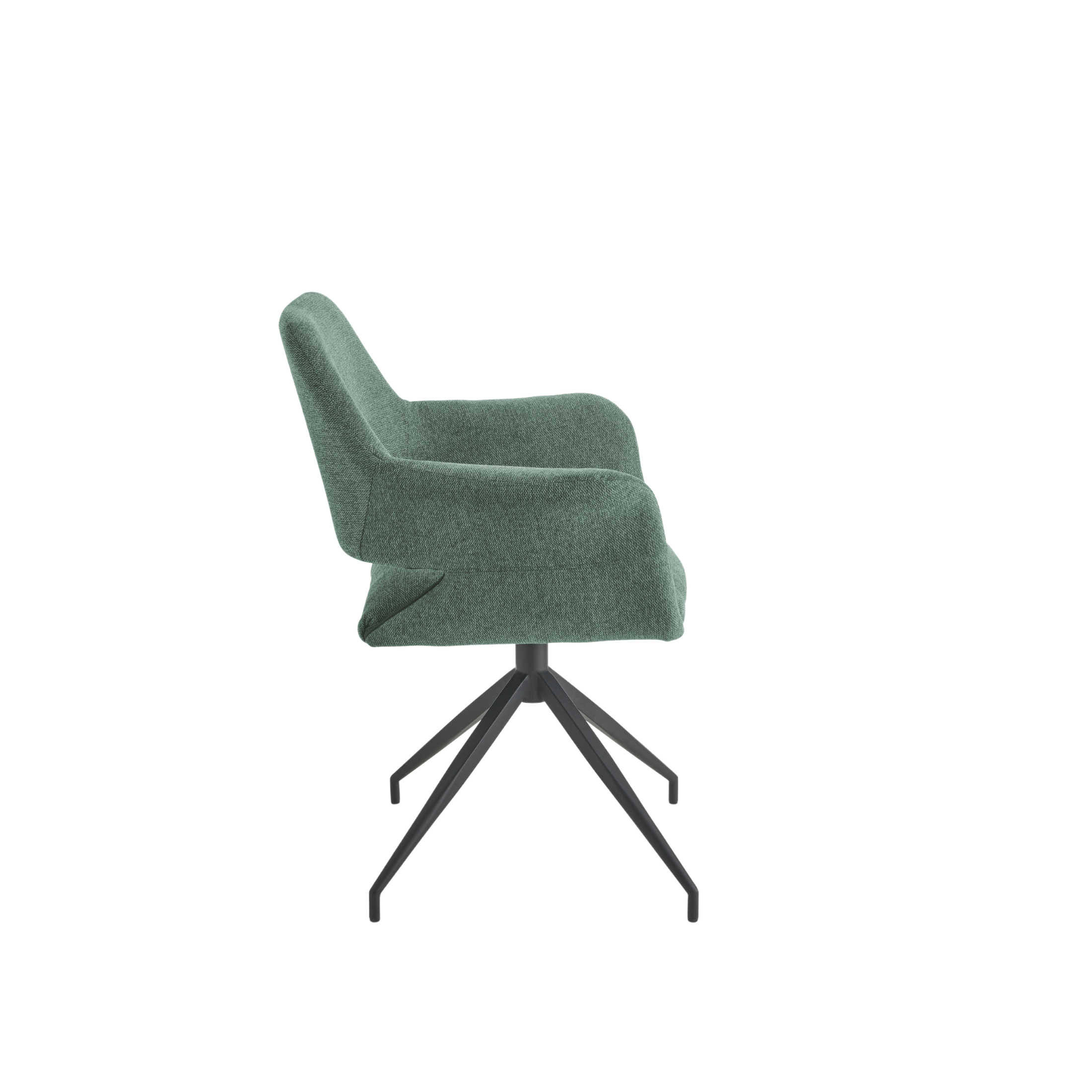 Set di sedie girevoli "Flessia" in tessuto imbottite con struttura in metallo cm 66x60 85h