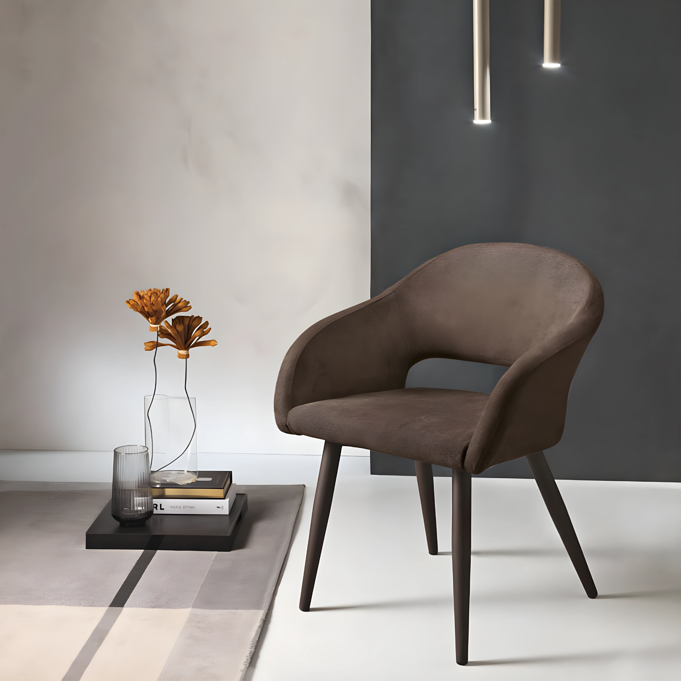 Set di sedie da pranzo moderne "Anita" imbottita in tessuto cm 58x48 75h