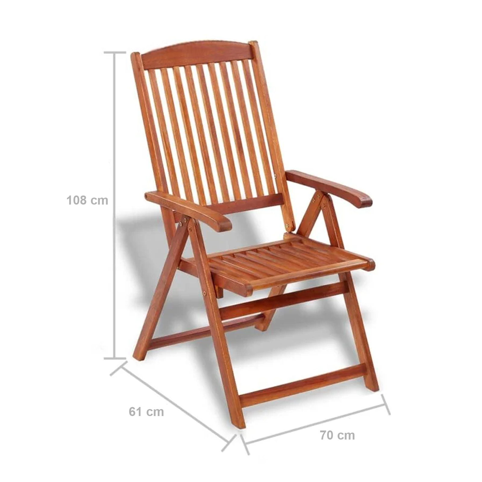 Sedia poltrona e panchina Royal in legno massello per giardino pieghevole