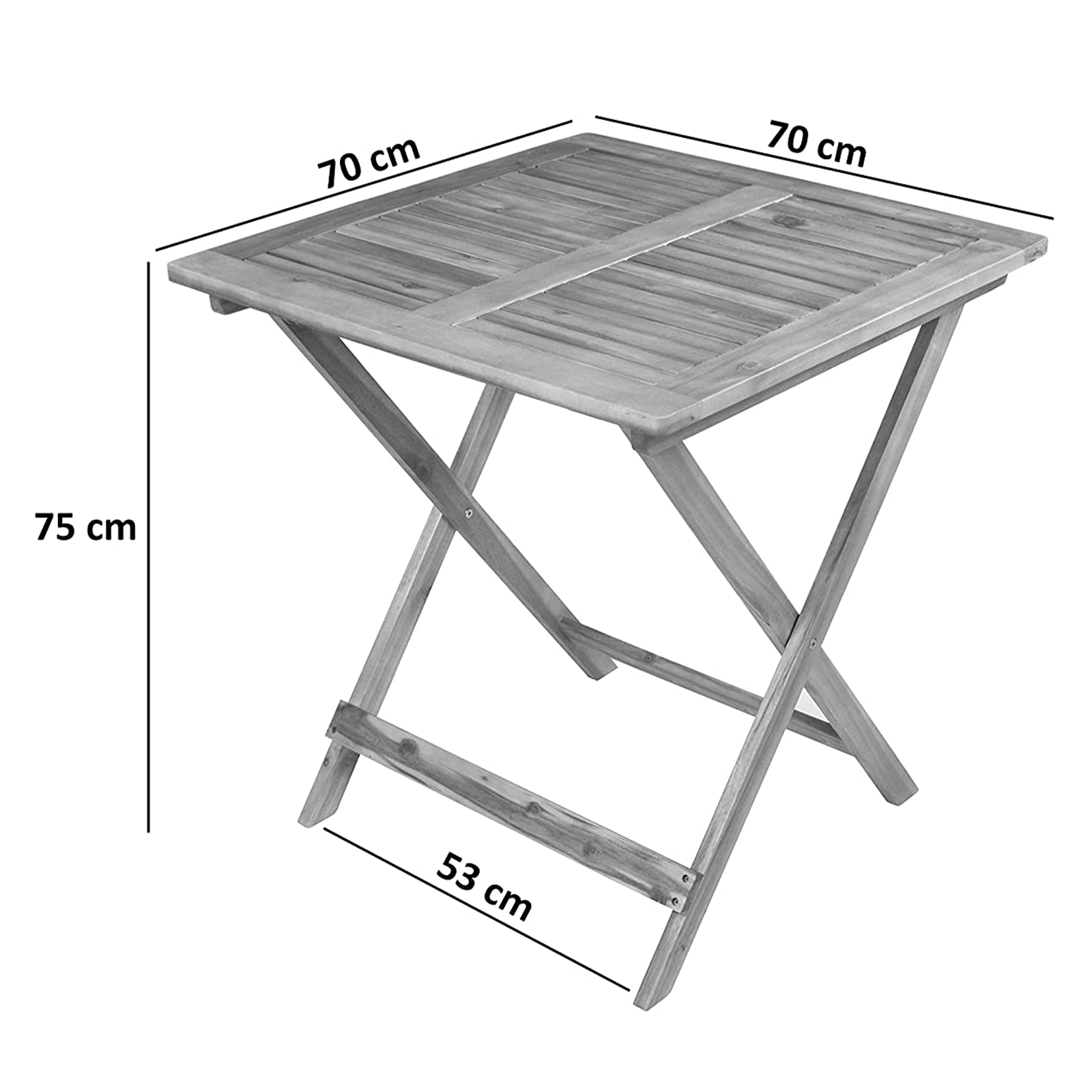 Set da pranzo in legno massello Impression sedia e tavolo richiudibile per giardino