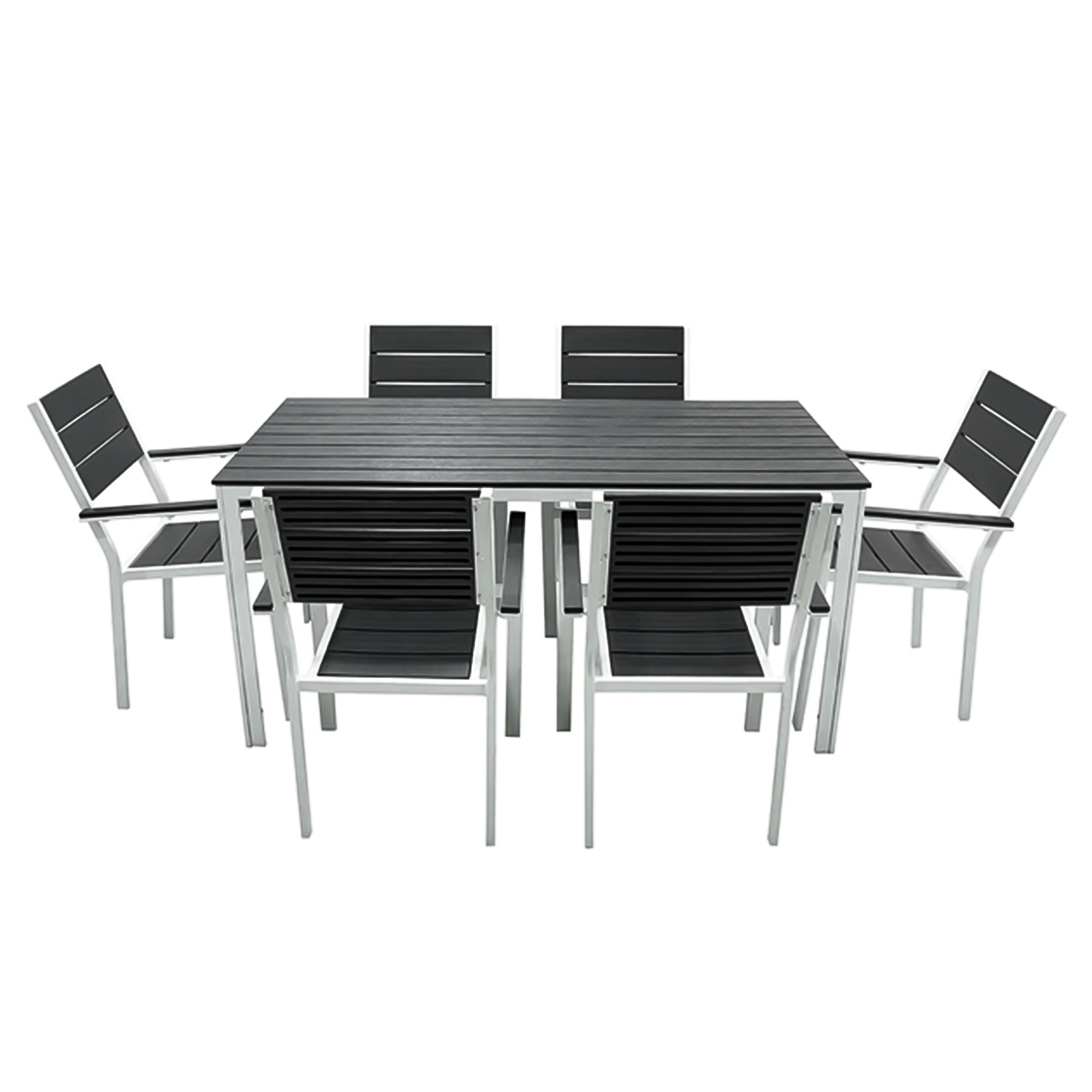 Sedia da esterno Metalwood in acciaio poltrona con braccioli per giardino e veranda