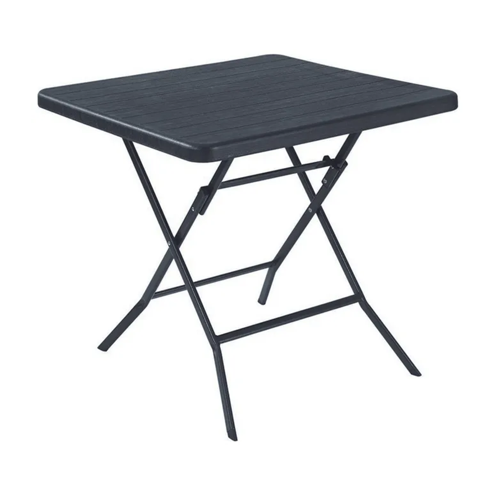 Set da pranzo in acciaio Metalwood pieghevole effetto legno per giardino