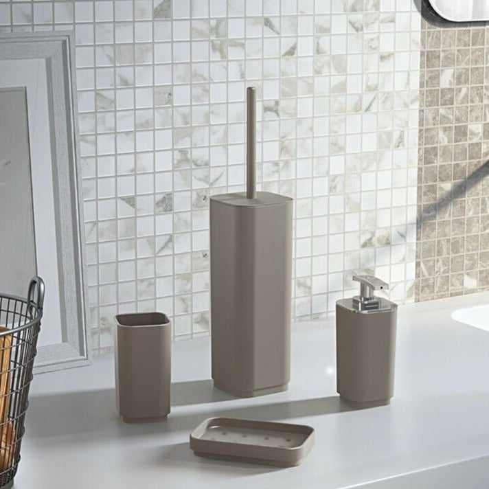 Porta scopino nero opaco per wc in resina termoplastica h 38,8 cm