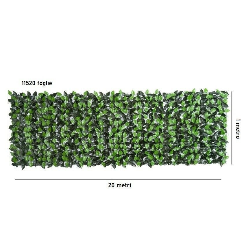 Rotolo di foglie finte in tessuto plastificato deocrazione e separè- ideale per giardino balconi e verande