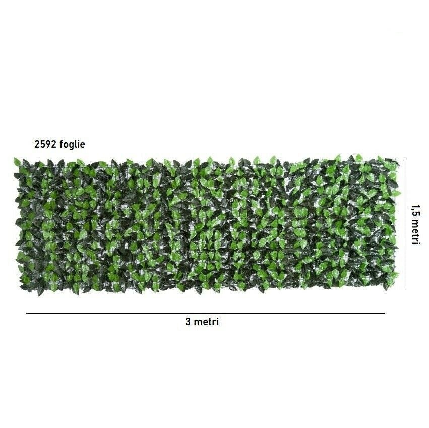 Rotolo di foglie finte in tessuto plastificato deocrazione e separè- ideale per giardino balconi e verande