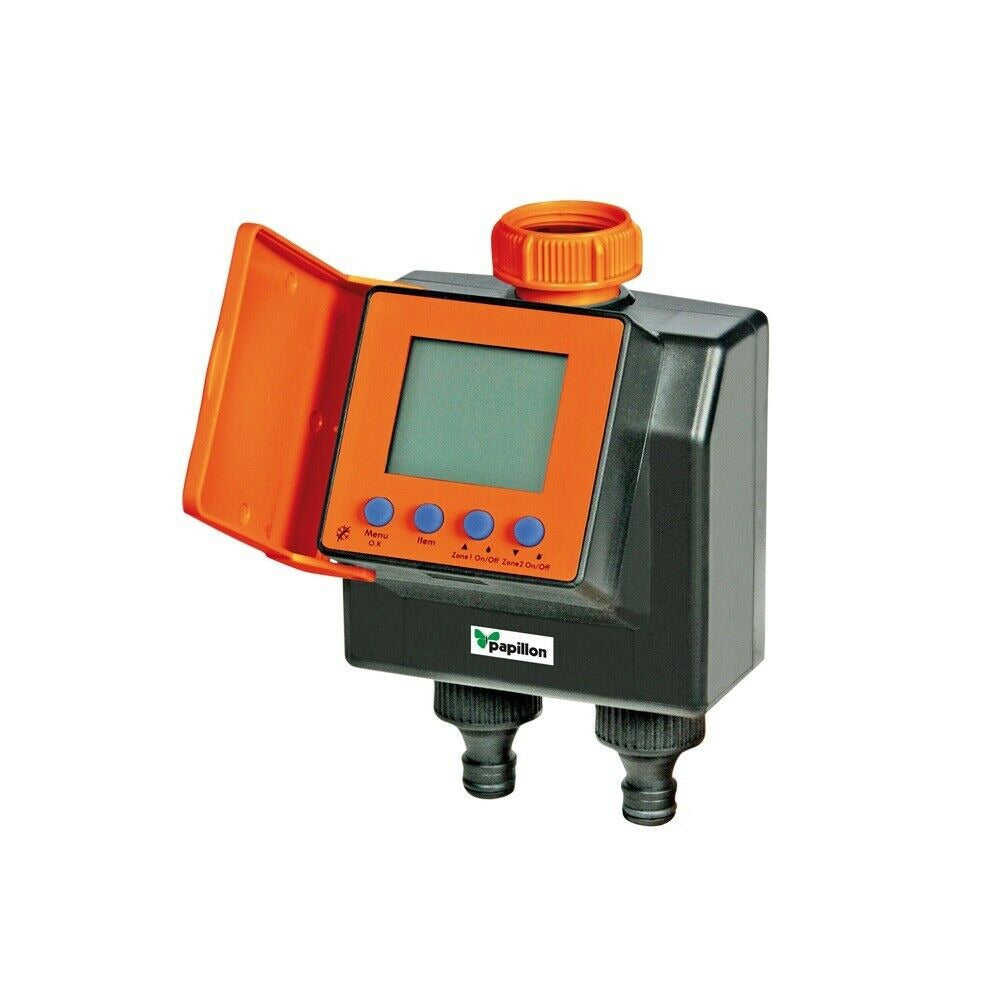 Programmatore bizona per irrigazione digitale in plastica a 2 uscite