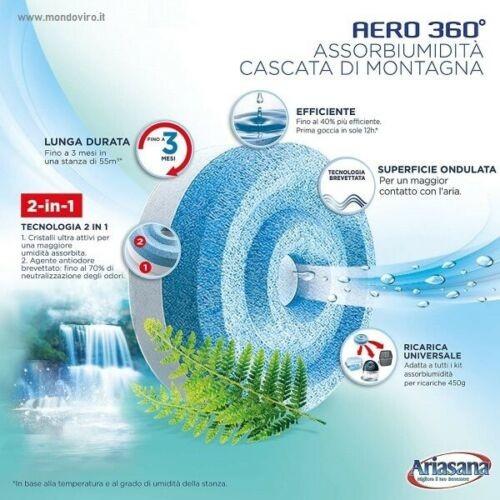 Ricarica deumidificatore Aero 360° di Ariasana anti umidità