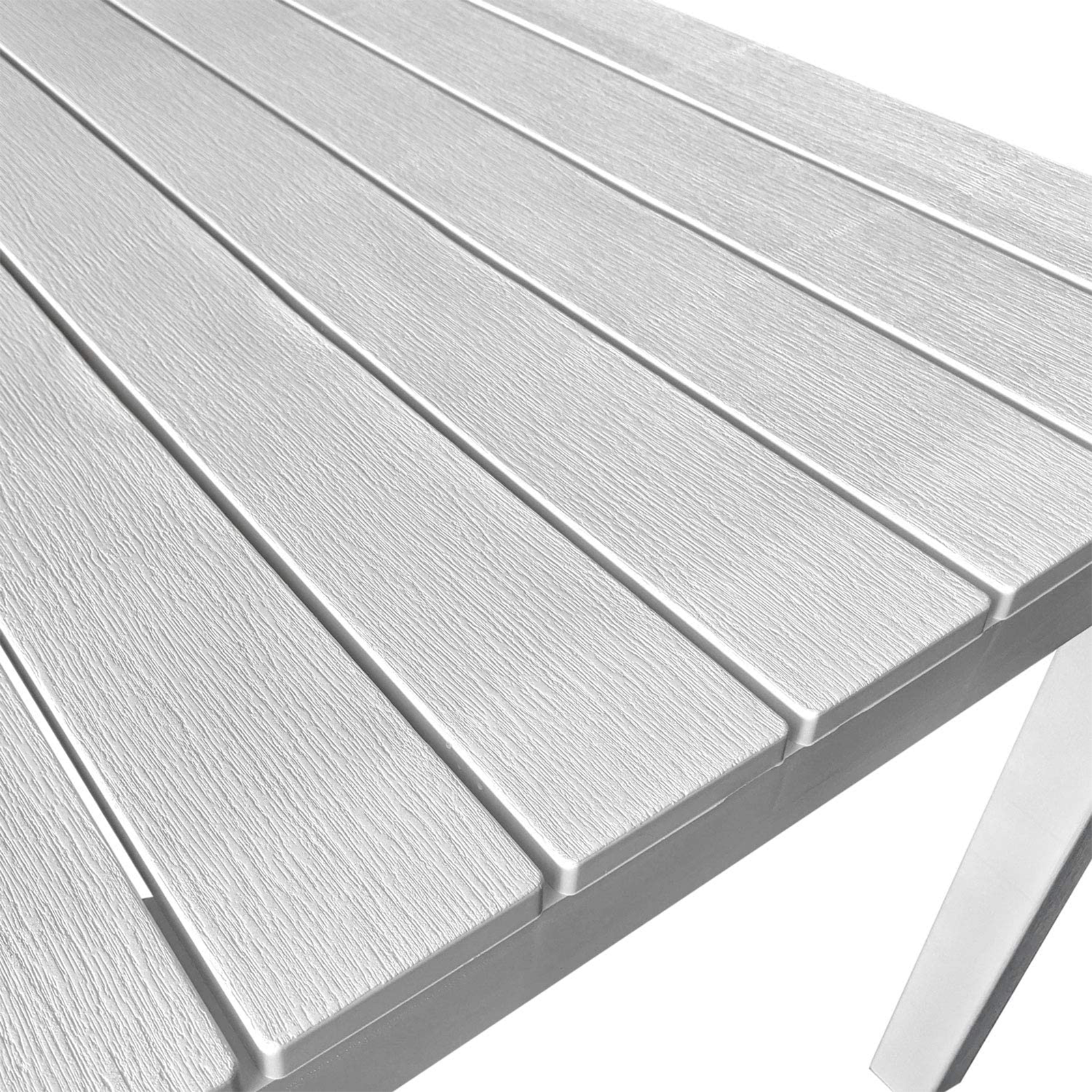 Tavolo da esterno Sumatra in resina con doghe effetto legno per giardino