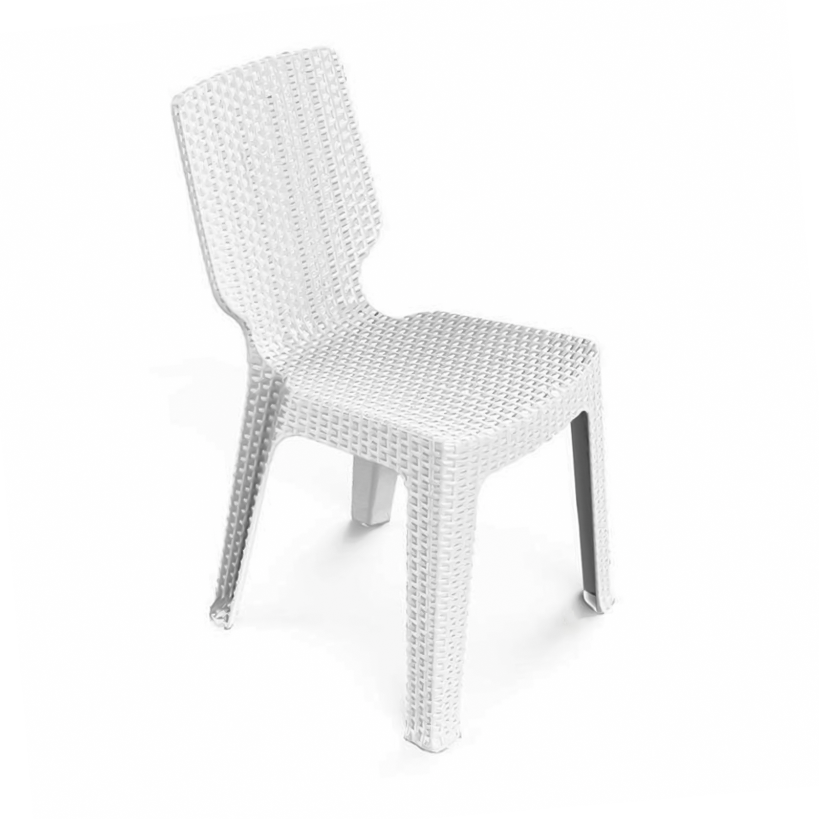 Sedia Chair da pranzo bianca in resina rattan per giardino