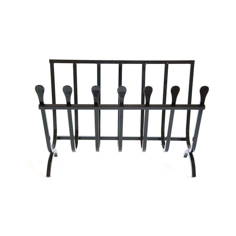 Portalegna a culla per camino in ferro nero cm 40x24 34h