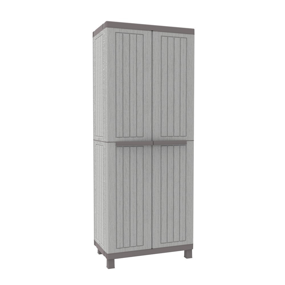 Armadio porta oggetti in plastica a 2 ante con 3 ripiani cm 68x39 170h