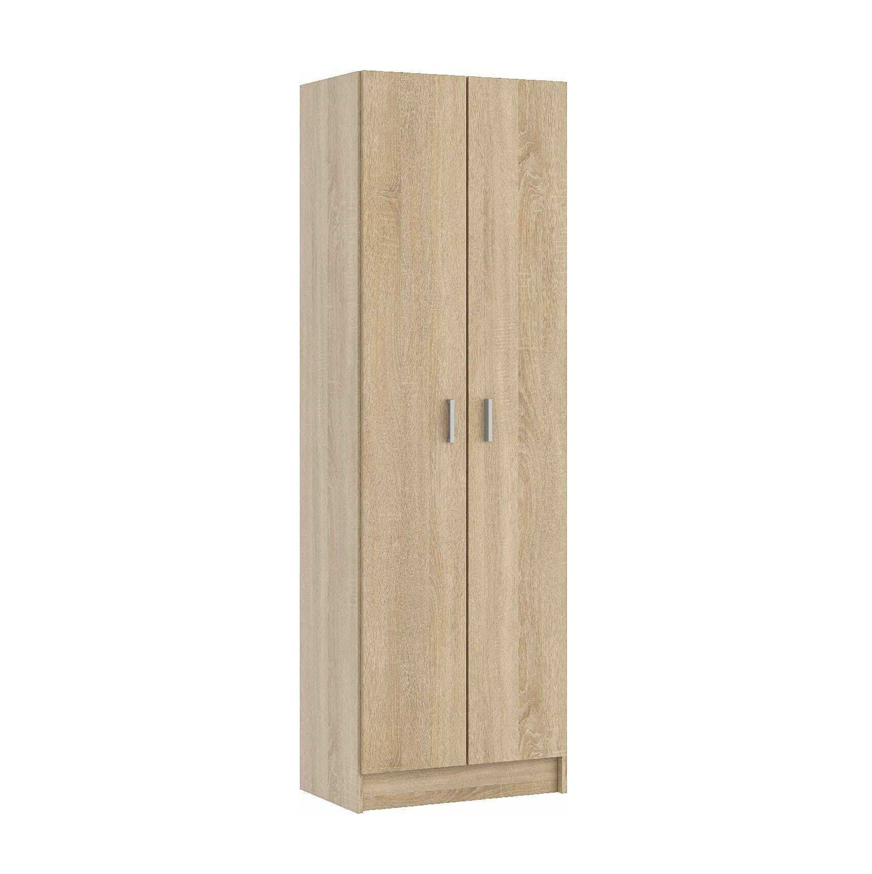 Armadio in legno rovere Canadian 2 ante e 5 ripiani cm 59x37 h180