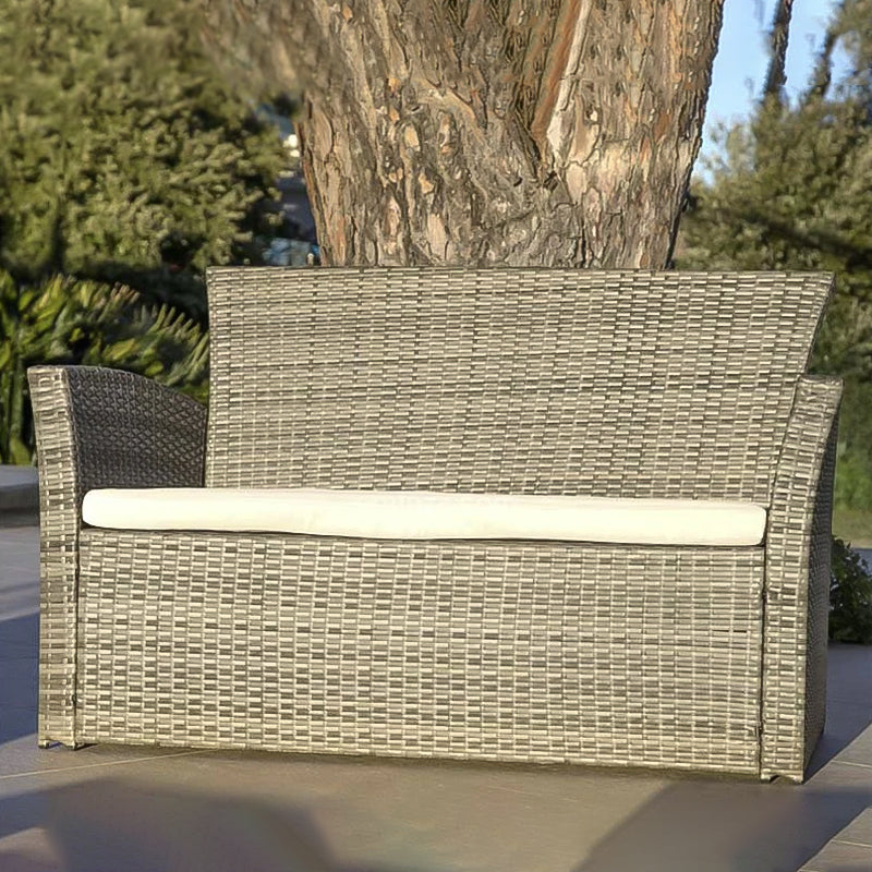 Salotto per esterno in polirattan Century divano poltrone e tavolino per giardino