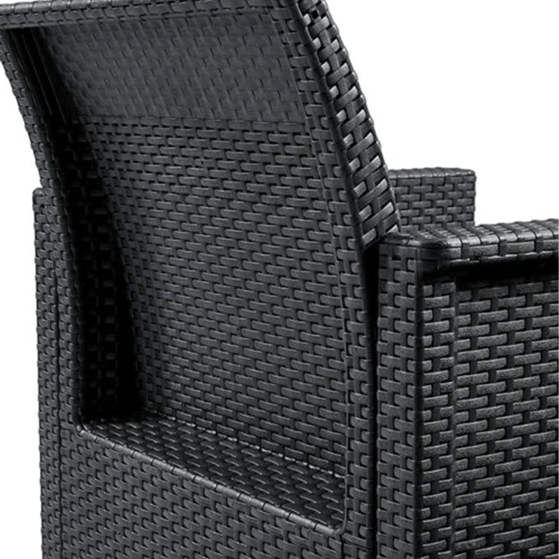 Salotto per esterno Penelope in resina divano poltrone e tavolino da giardino