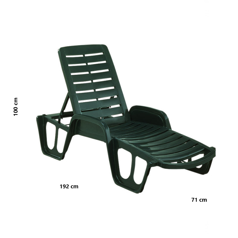 Lettino prendisole in resina con schienale reclinabile per piscina e giardino