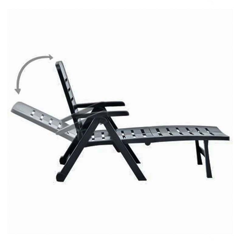 Lettino prendisole in resina con schienale reclinabile per piscina e giardino
