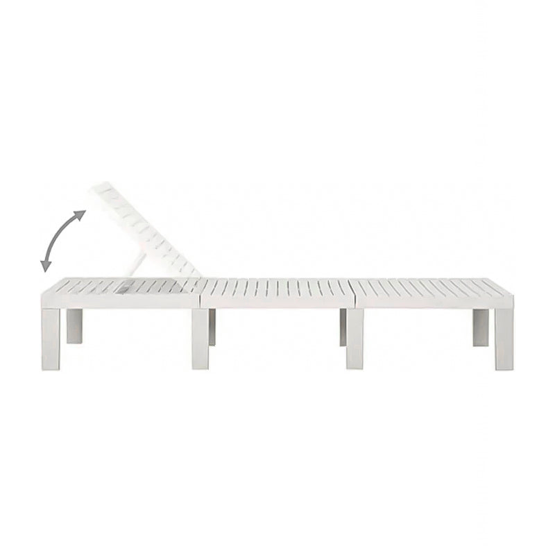 Lettino prendisole in resina con schienale reclinabile per piscina e giardino