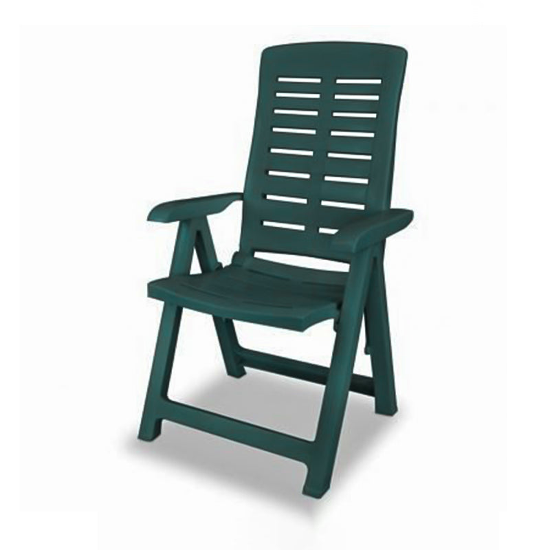 Sedia da esterno in resina pieghevole con braccioli richiudibile per giardino e veranda