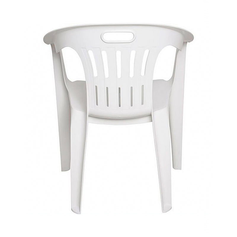 Sedia da esterno in resina impilabile poltrona con braccioli per giardino e veranda