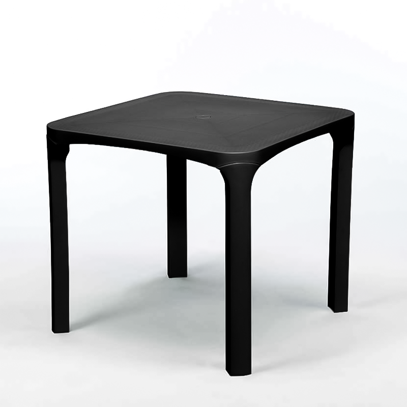 Tavolo da esterno Rattan Olè in resina quadrato per giardino cm80x80 h72