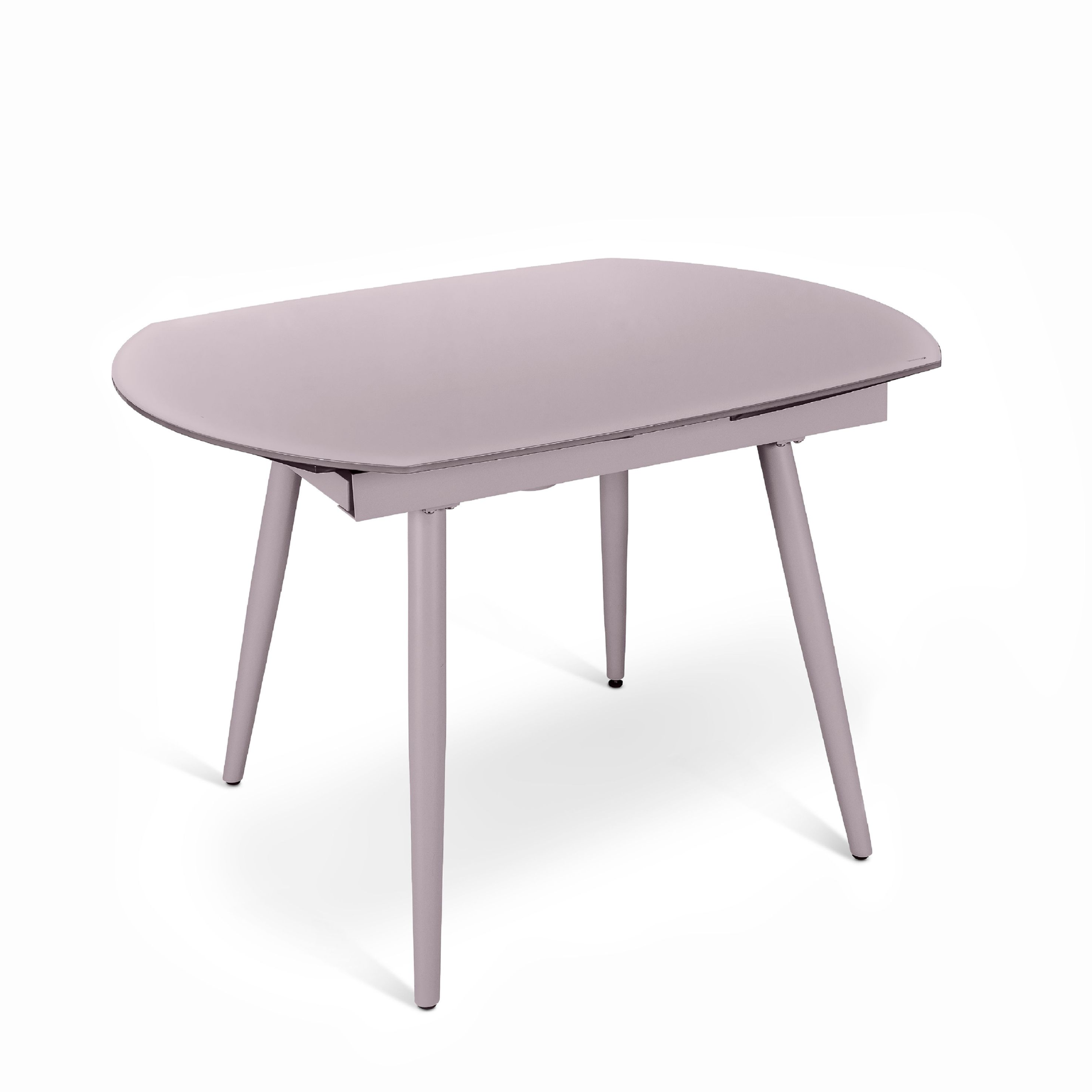 Tavolo allungabile in vetro temperato "Giulietta" struttura in metallo cm 120/180x90 76h