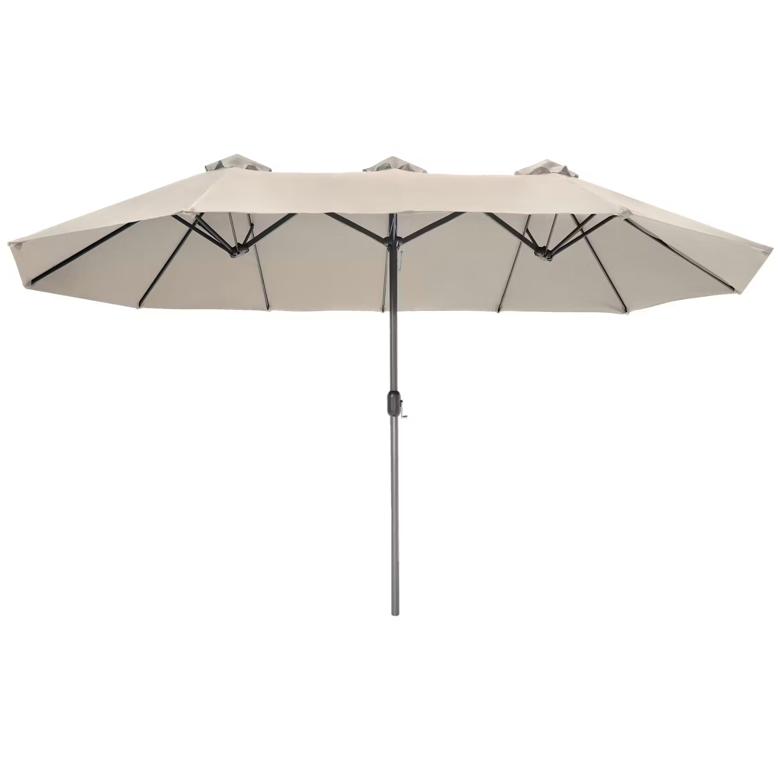 Ombrellone modello Silia con 3 tettucci in alluminio beige cm 460x270 h241