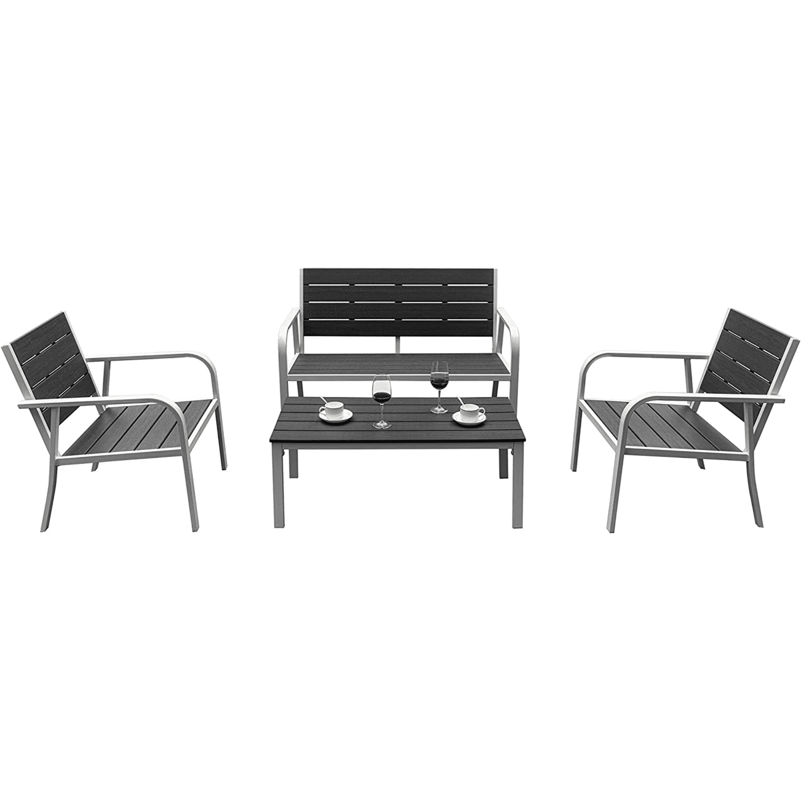 Salotto Murano elegante per giardino o veranda in acciaio completo di cuscini