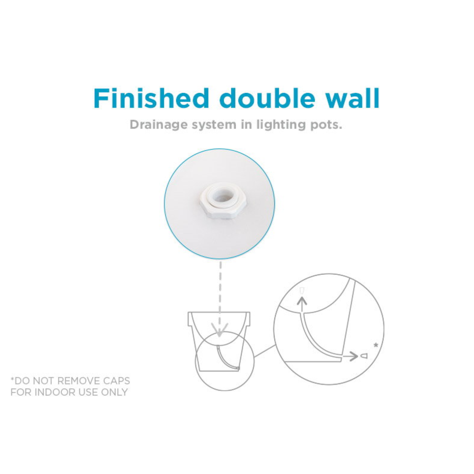 Vaso luminoso a led solare multicolore RGB tondo Ficus cm 29x29 59h