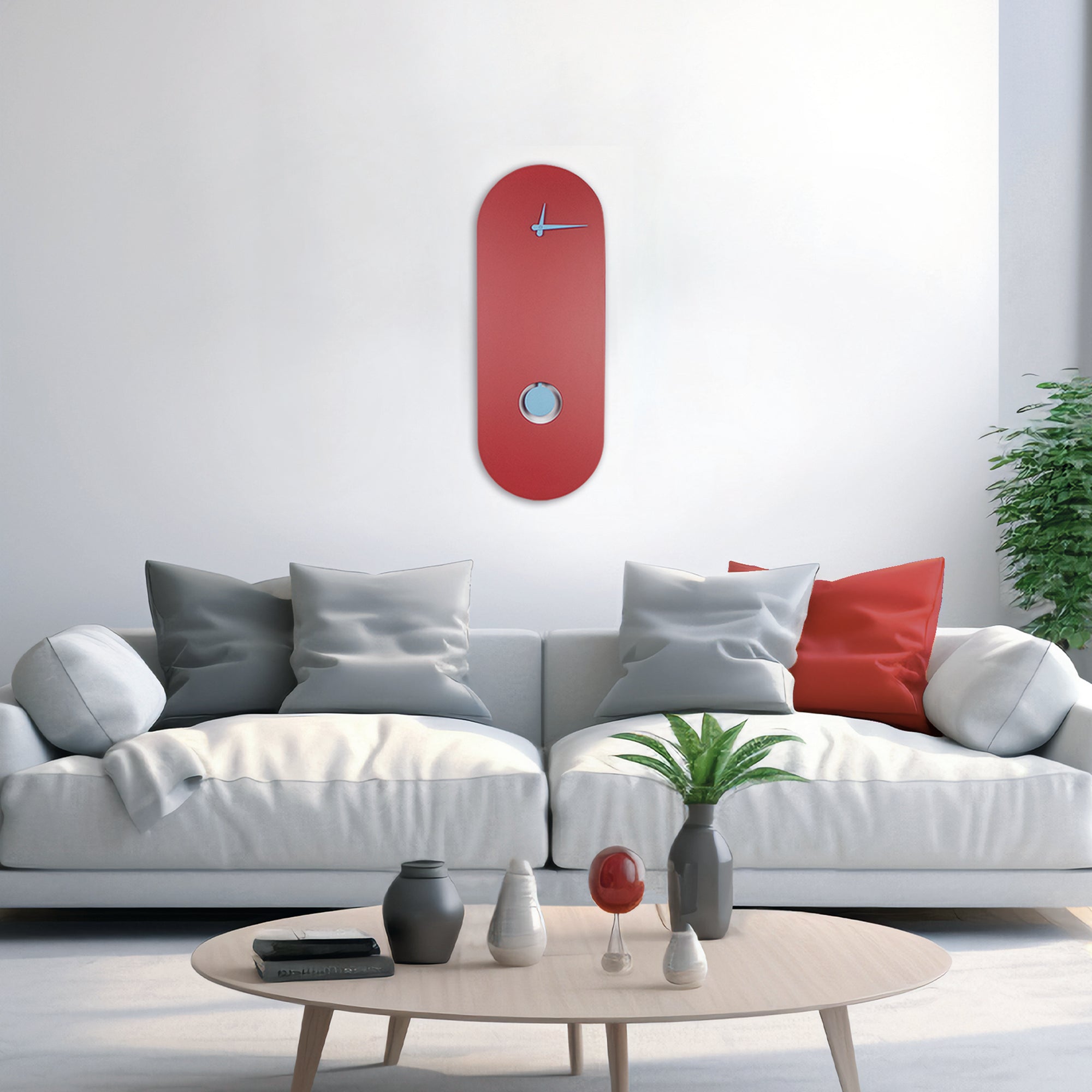 Orologio a pendolo di design "Amsterdam" in vetro satinato