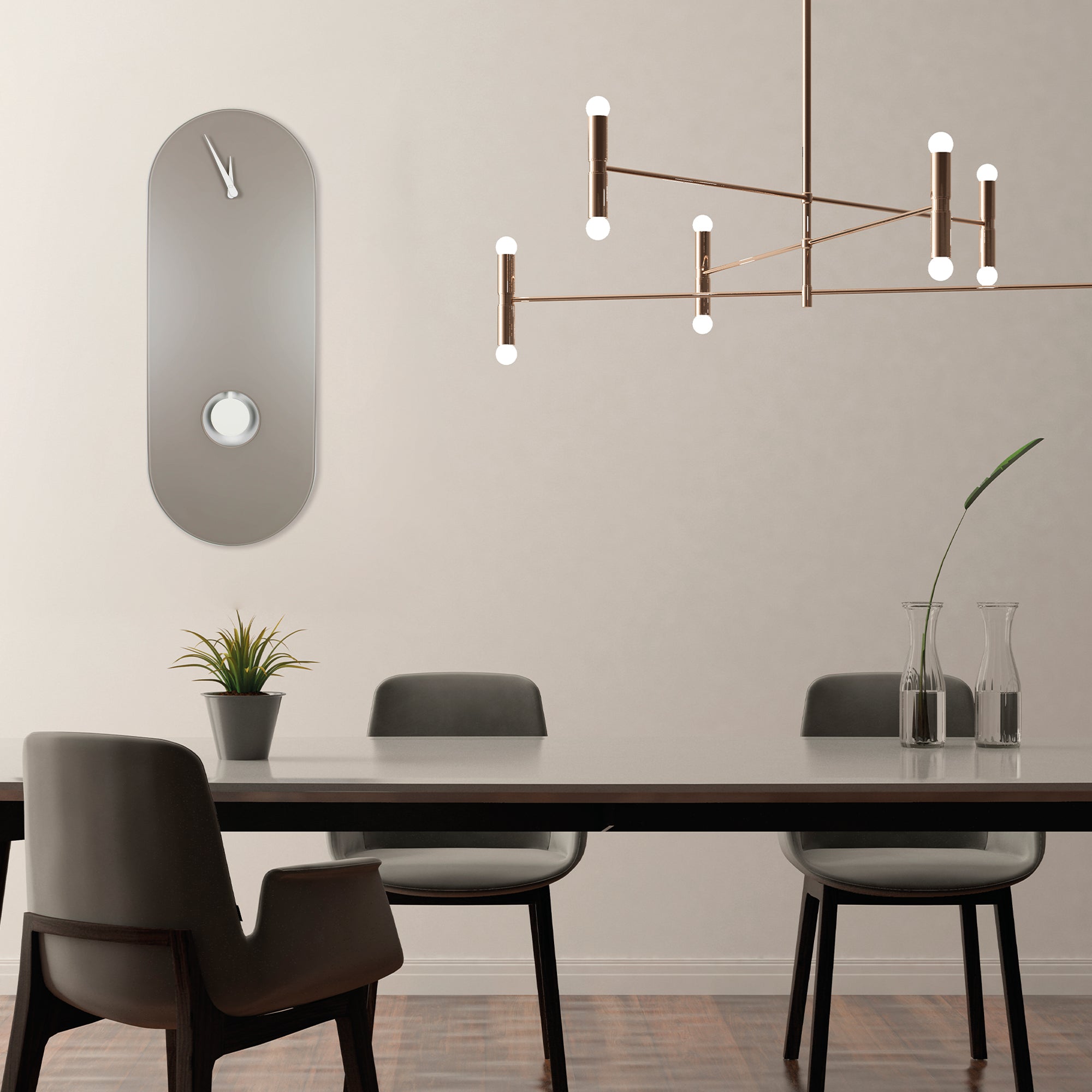 Pendule Design "Berlin" en Verre Satiné