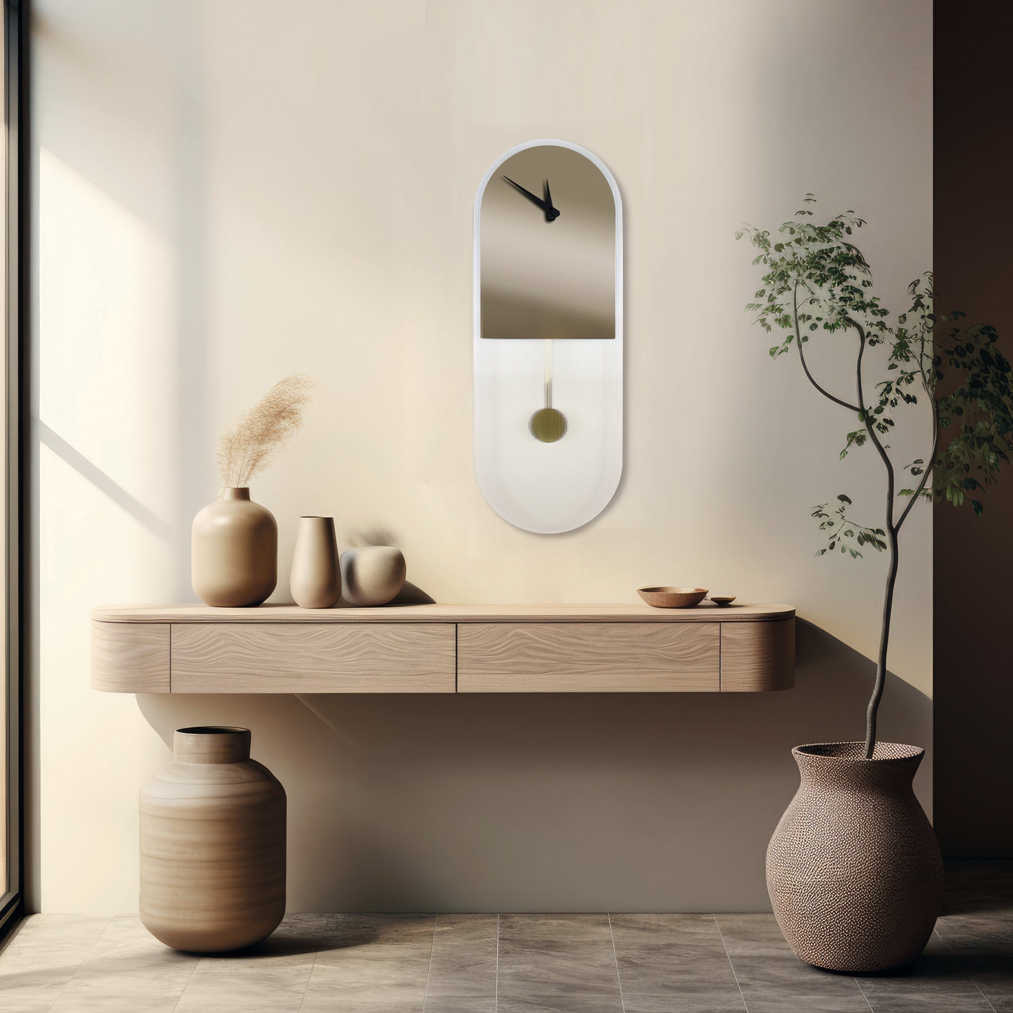 OROLOGIO A PENDOLO CON STATUA DEA BENDATA ORO 90 CM ARREDO BAROCCO OUY-587573