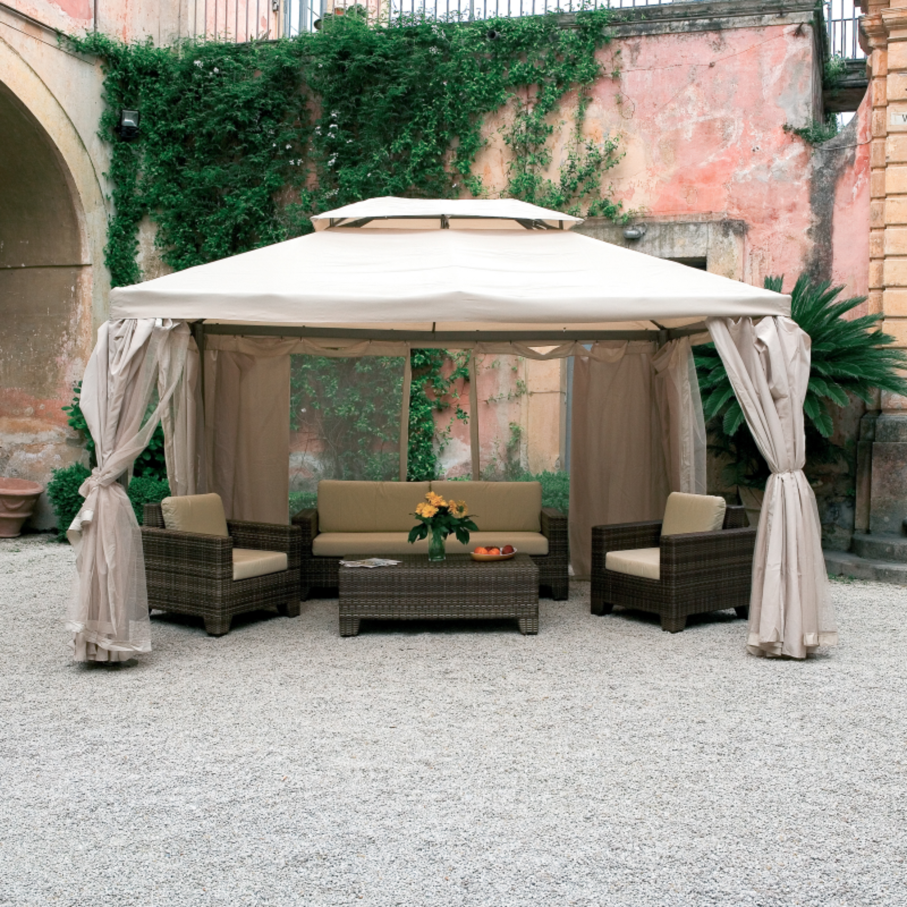 Gazebo Relaxdays 3x3m - Con 2 Pareti, Telaio In Metallo, Copertura In PE, Per Giardino E Feste - Foto 13