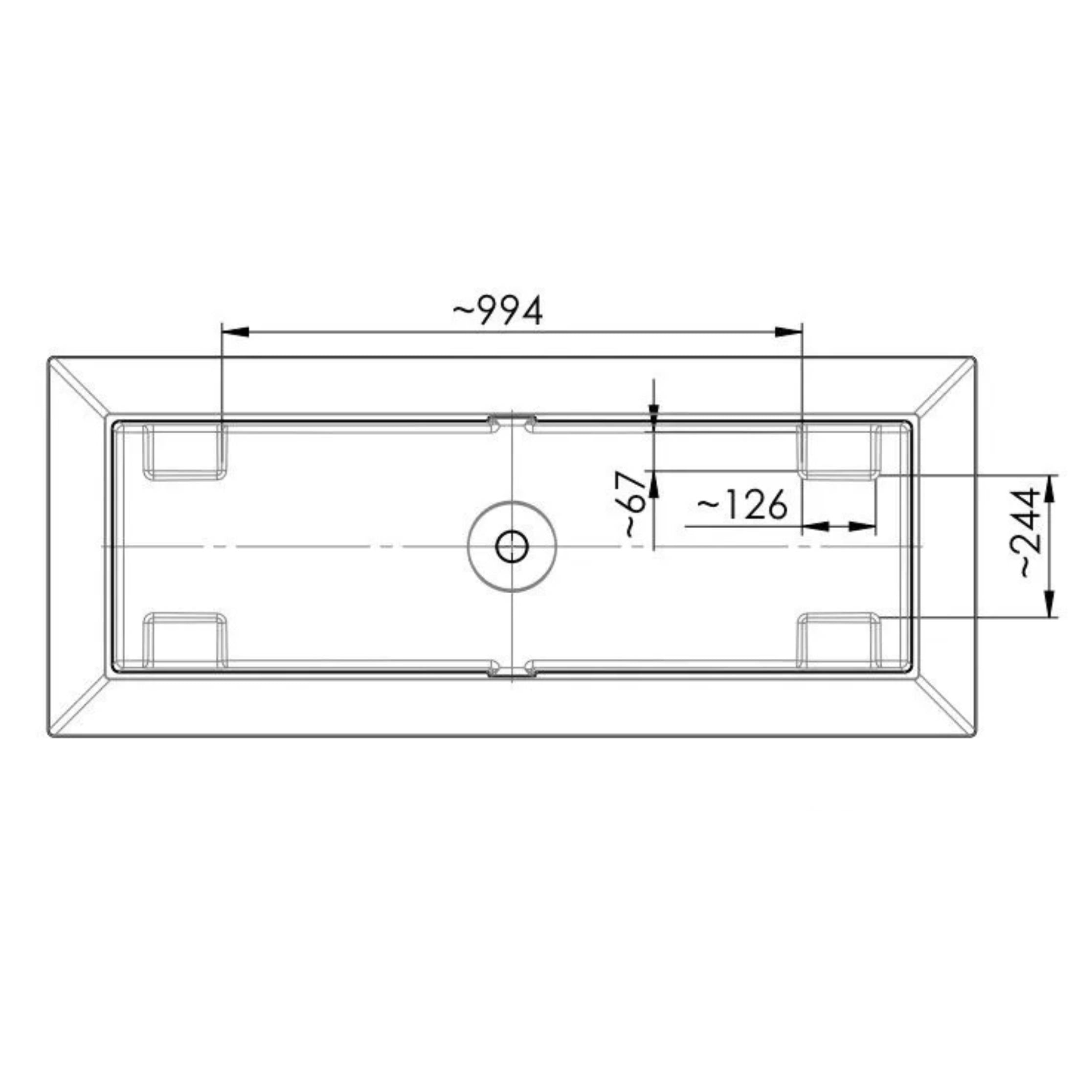 Vasca da bagno squadrata "Yoyo" autoportante in marmo ricomposto bianco cm 159x65 55h