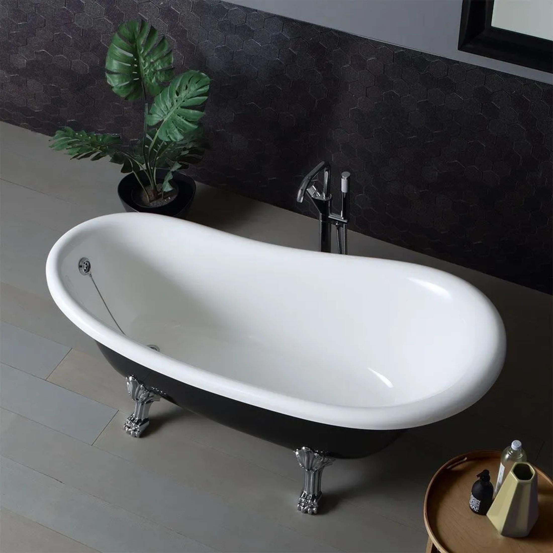 Vasca da bagno classica freestanding "Romanza" in marmo ricomposto cm 168x76 55h