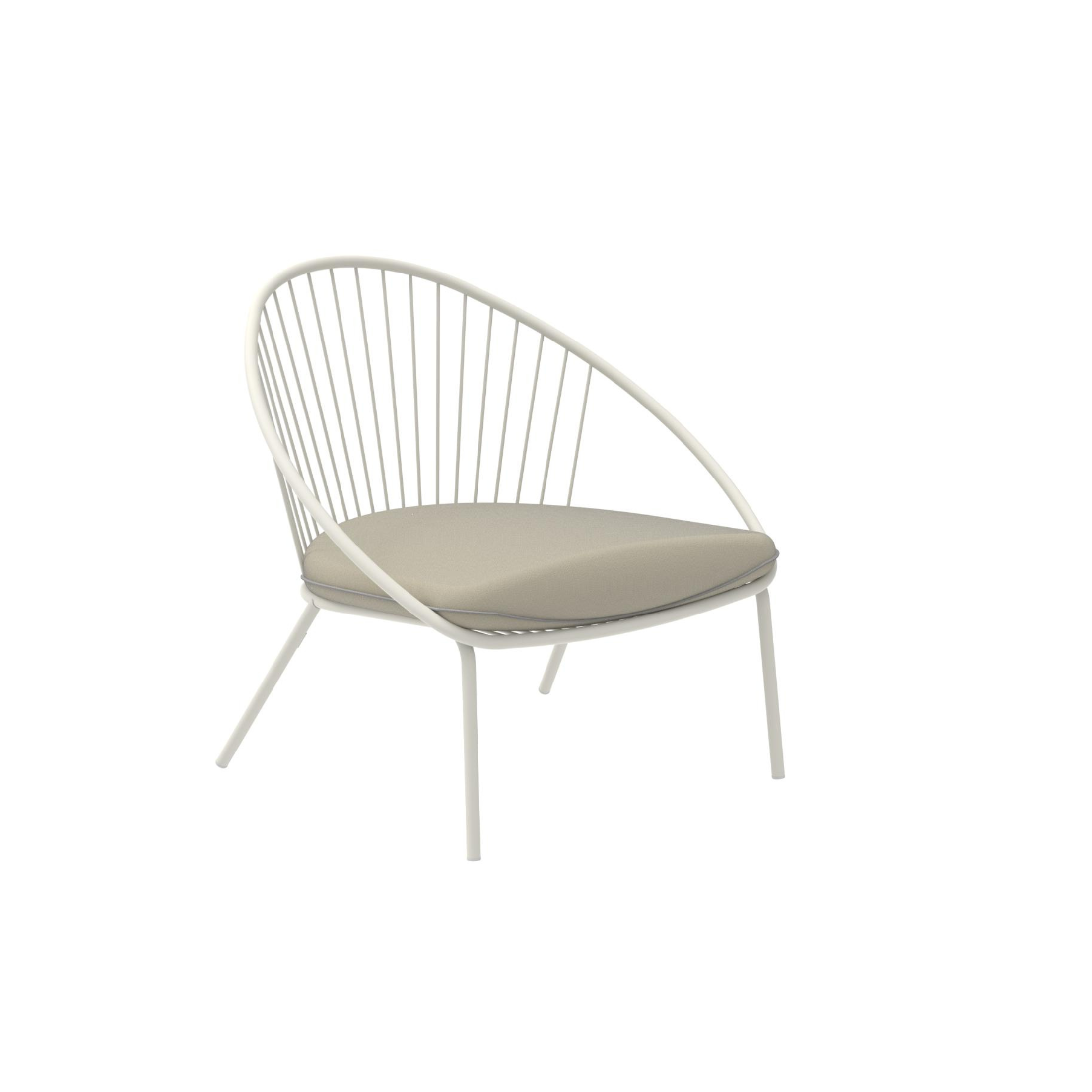 Fauteuil bas de jardin en métal "Aria" chaise longue empilable 82x86 cm 87h