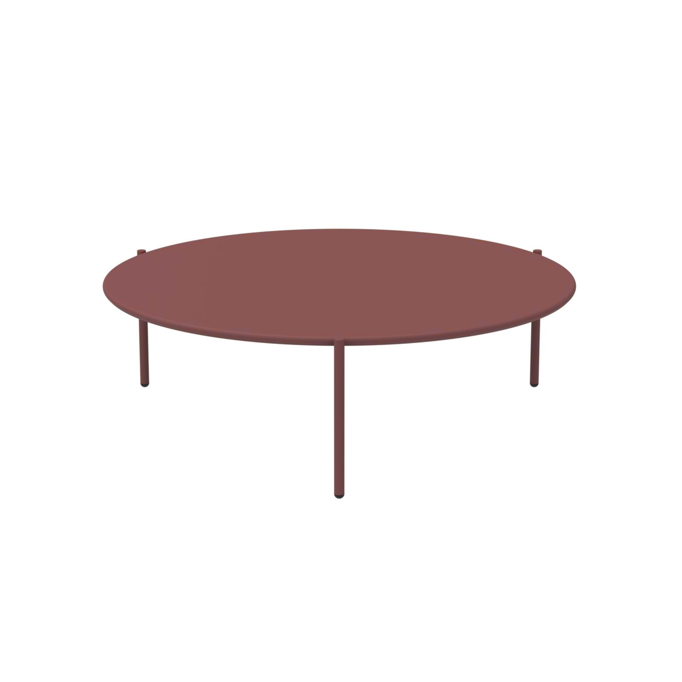 Tavolo basso da caffè tondo in metallo "Aria3" tavolino per giardino impilabile cm 110x110 35h