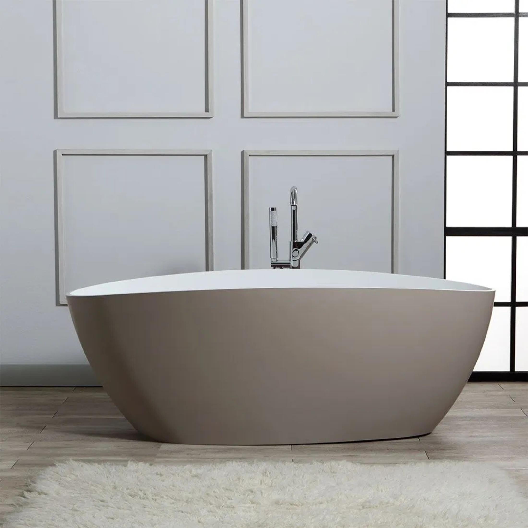 Vasca da bagno freestanding "Roma" in marmo ricomposto cm 156x71 56h