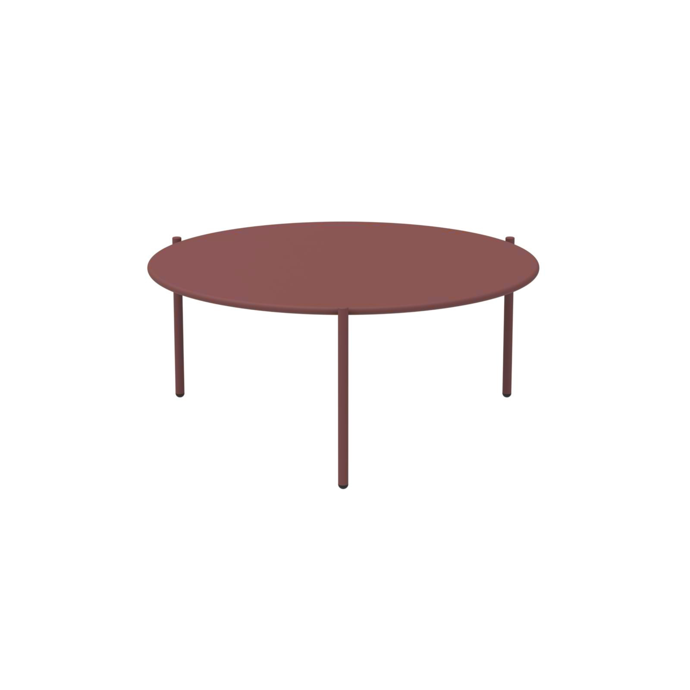 Tavolo basso da caffè tondo in metallo "Aria2" tavolino per giardino impilabile cm 90x90 40h