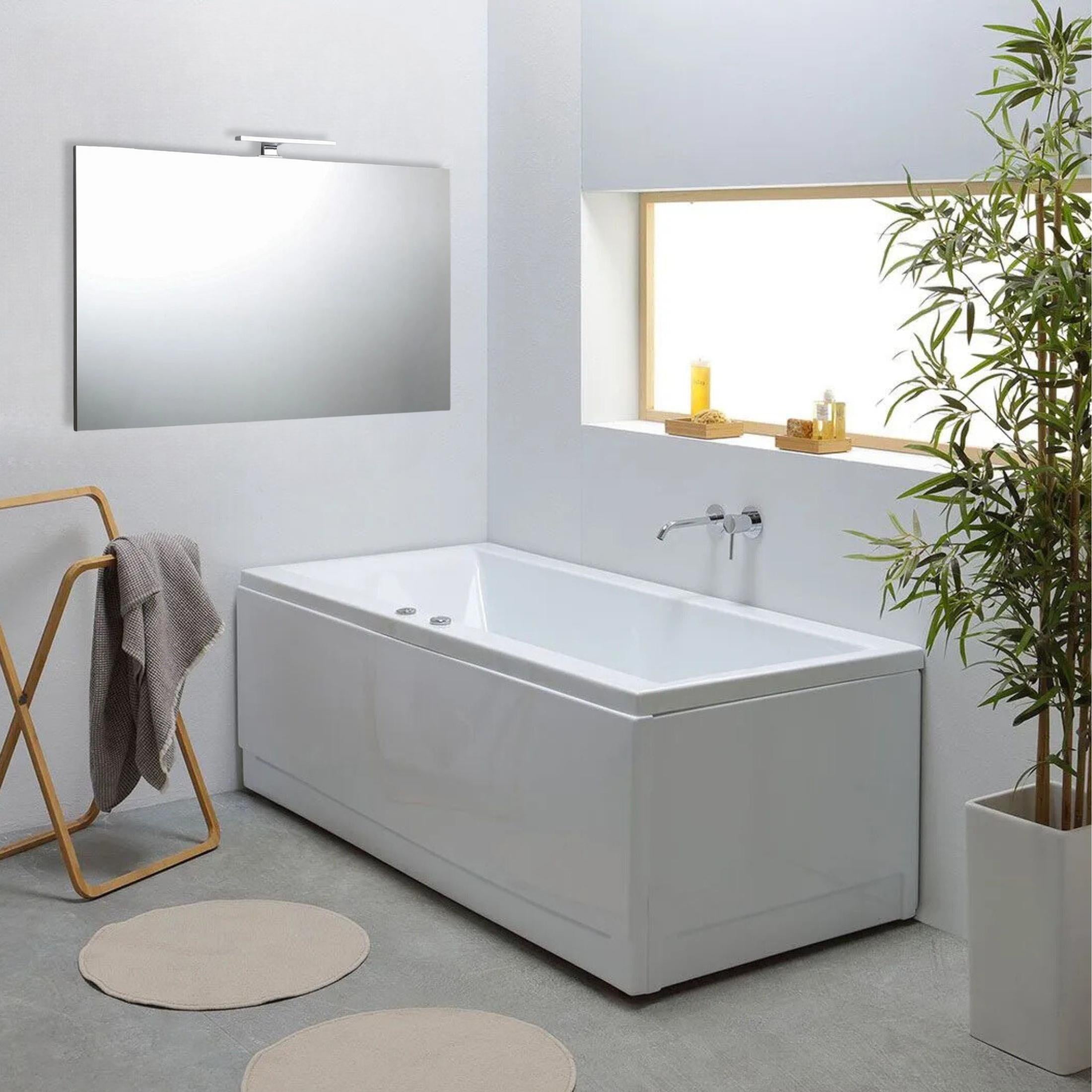 Specchio a led per bagno "Rivermas" reversibile rettangolare senza cornice