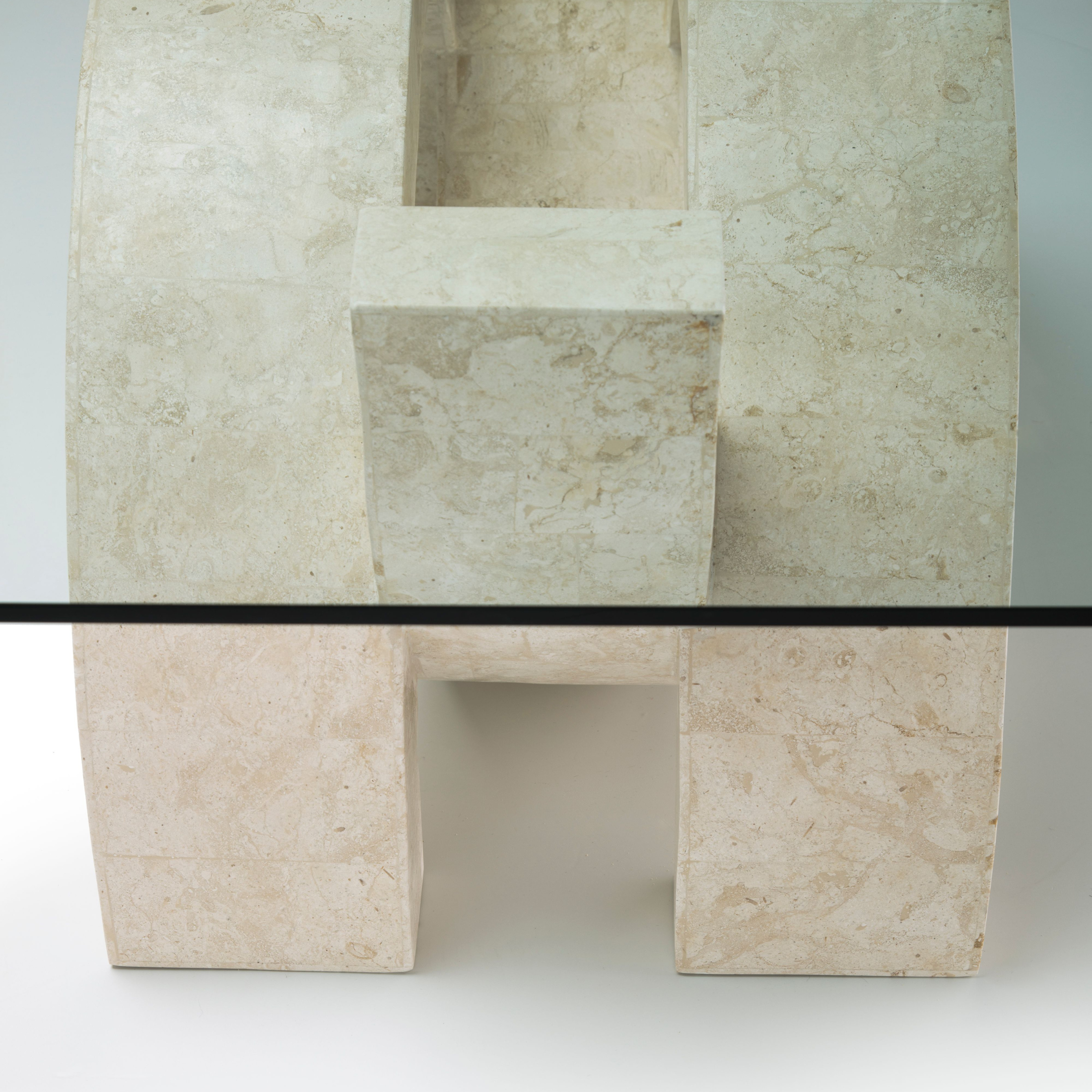 Table basse en pierre fossile Stones "Olimpia" 120x70 cm 41h